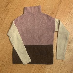 C&C Mock-Neck Tricolor Sweater